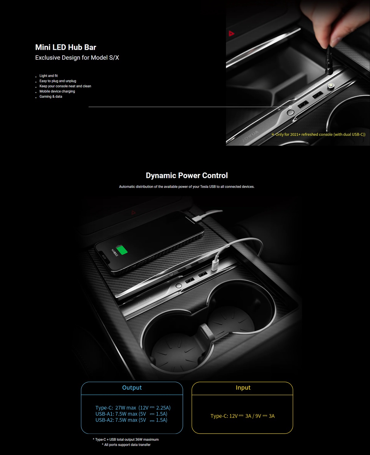 Jowua - Mini LED Hub Bar V2 - Model S/X 2021+ - Bild 4