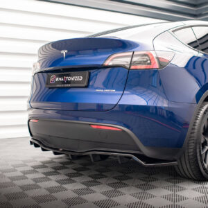 Alternative view of Maxton Design Rear Splitter (with vertical bars) Tesla Model Y