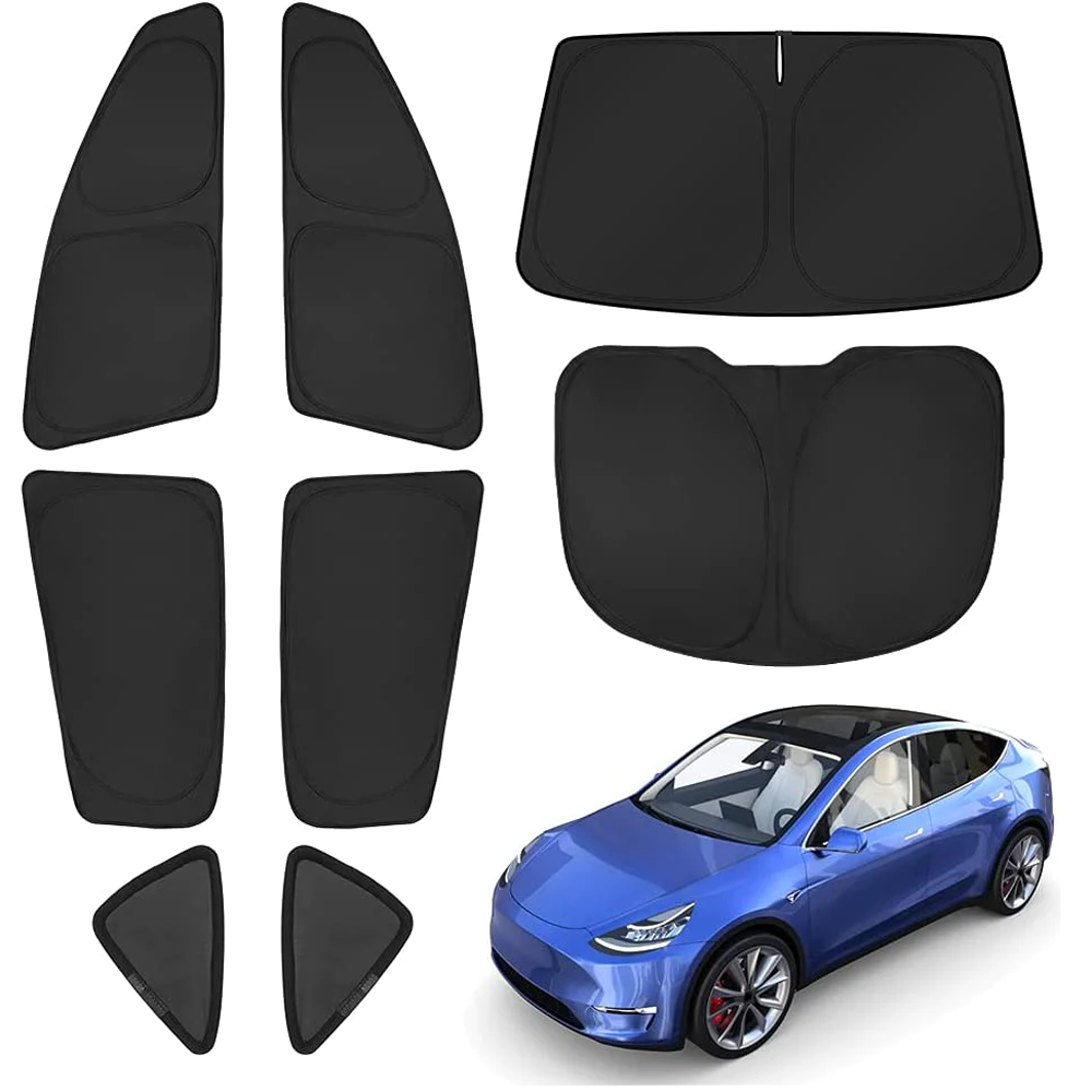 Insynsskydd / solskydd Premium - 8 delar - Model Y